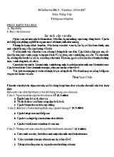 Đề và đáp án kiểm tra cuối học kỳ I môn Tiếng việt lớp 2 - Năm học 2016-2017